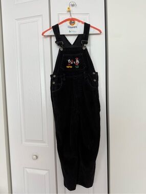 Vintage 90s Disney Mickey & Minnie Black
Corduroy Overalls Kids Size 12